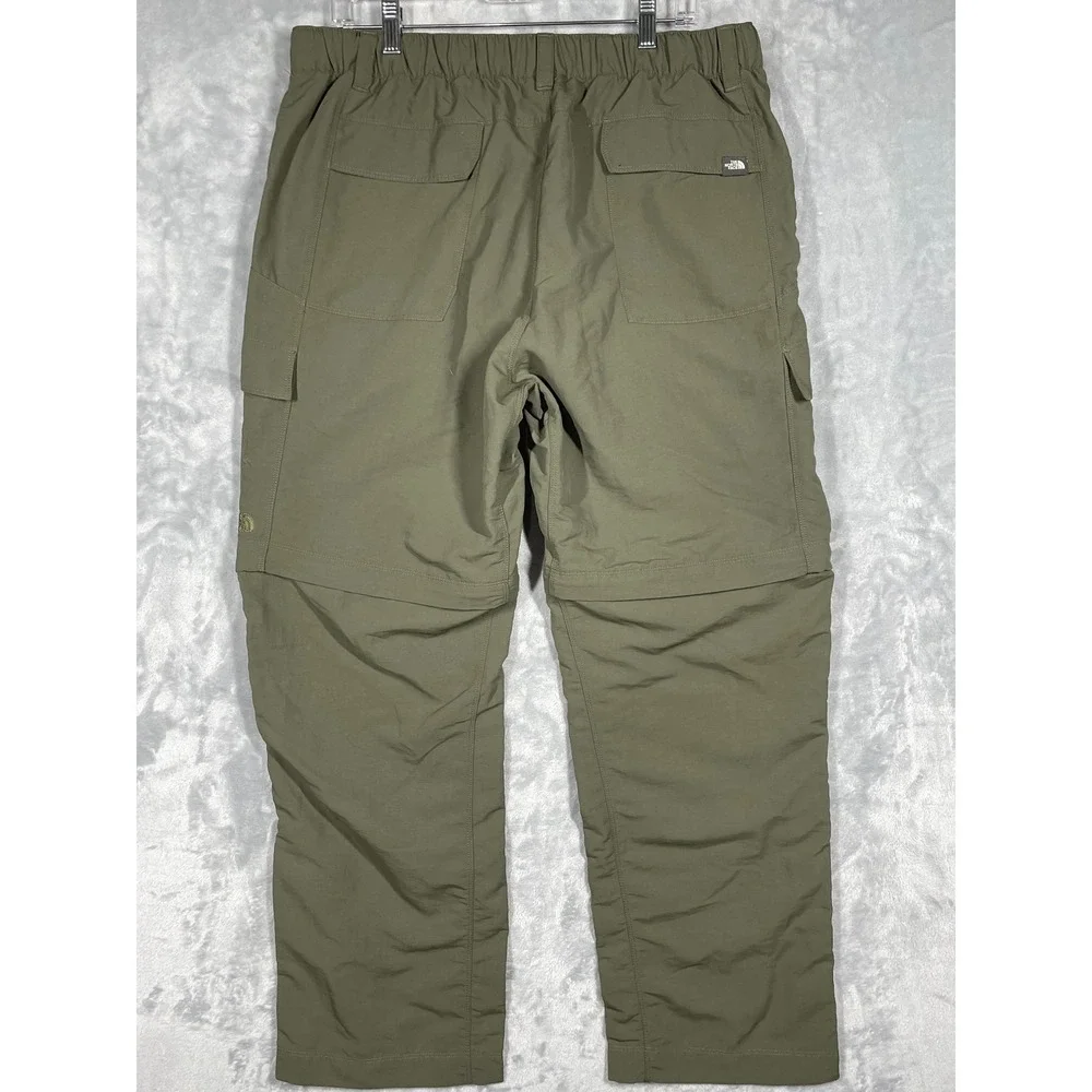 The North Face Mens L Olive Green Convertible Cargo Hiking Pants AJFB T325/T725